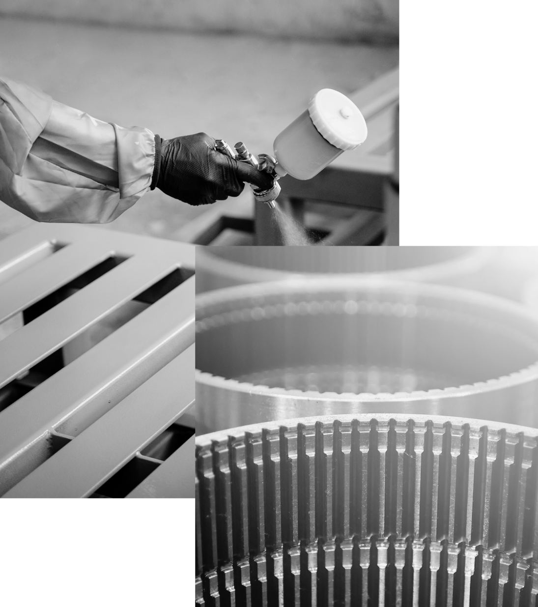 Spray coating and plated cylindrical components